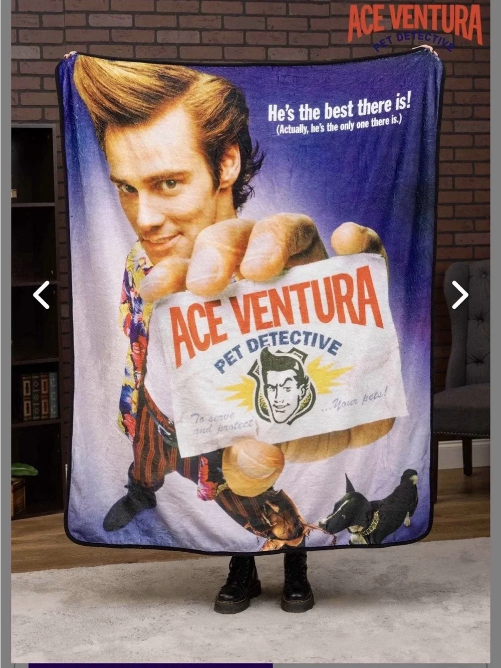 Ace Ventura Pet Detective Graphic Throw Blanket - Purple, White, Orange